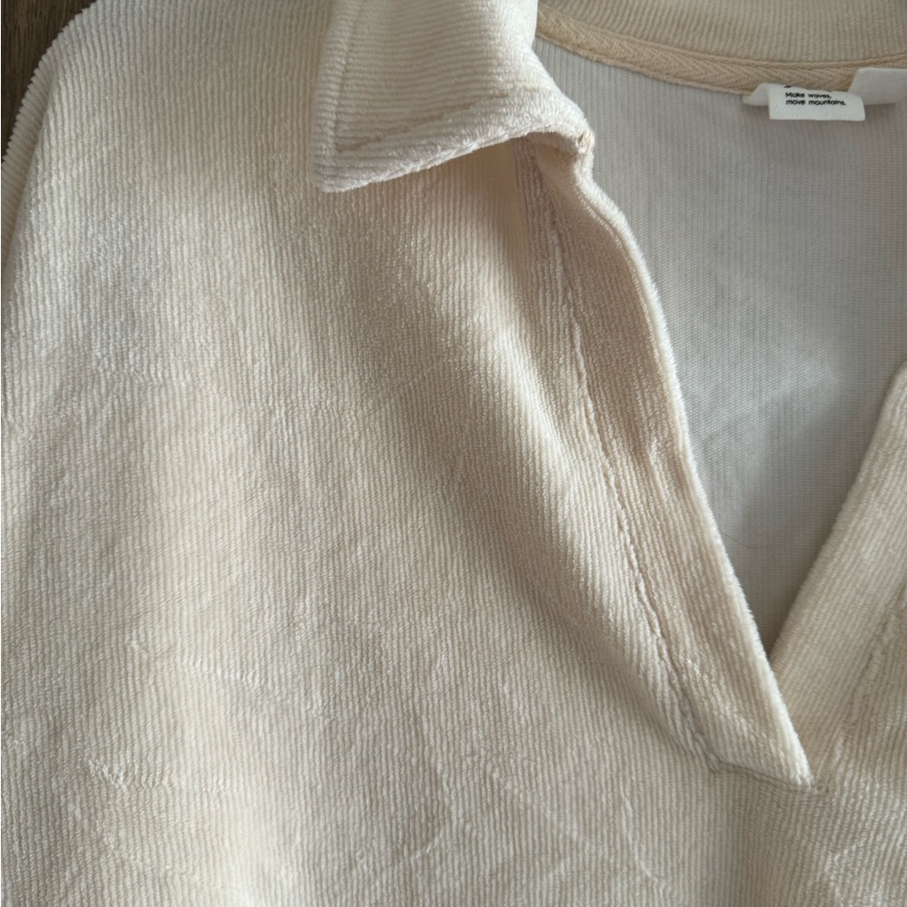 Roxy Collared And Ribbed Pullover, In A Cream Col… - image 3